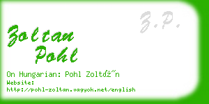 zoltan pohl business card